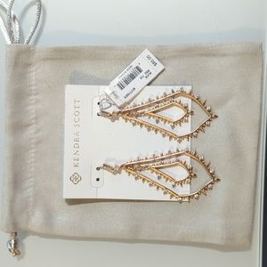 Kendra Scott Alice Rose Gold Crystal Drop Earrings